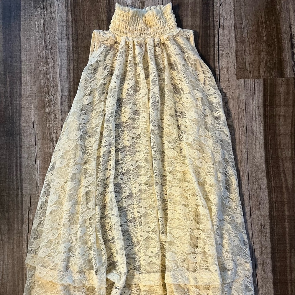 Free People lace sheer sleeveless turtleneck Size XS